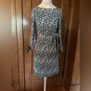 Boden Maisie Jersey Dress in Green Floral, Size 6R
